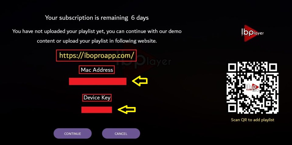 IBO Player Pro Welcome Screen
